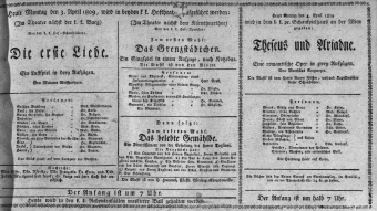 Theaterzettel (Oper und Burgtheater in Wien) 18090403 Seite: 1
