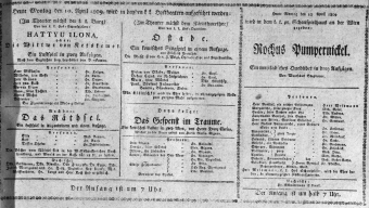 Theaterzettel (Oper und Burgtheater in Wien) 18090410 Seite: 1