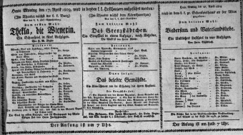 Theaterzettel (Oper und Burgtheater in Wien) 18090417 Seite: 1