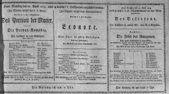 Theaterzettel (Oper und Burgtheater in Wien) 18090422 Seite: 1