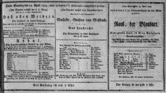 Theaterzettel (Oper und Burgtheater in Wien) 18090423 Seite: 1