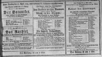 Theaterzettel (Oper und Burgtheater in Wien) 18090425 Seite: 1