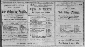 Theaterzettel (Oper und Burgtheater in Wien) 18090426 Seite: 1