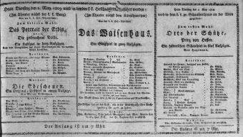 Theaterzettel (Oper und Burgtheater in Wien) 18090502 Seite: 1