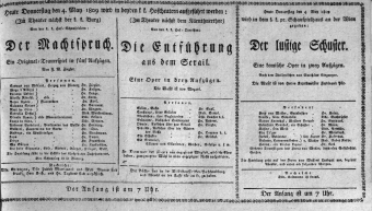 Theaterzettel (Oper und Burgtheater in Wien) 18090504 Seite: 1