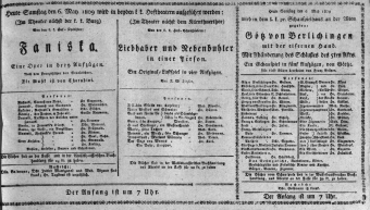 Theaterzettel (Oper und Burgtheater in Wien) 18090506 Seite: 1