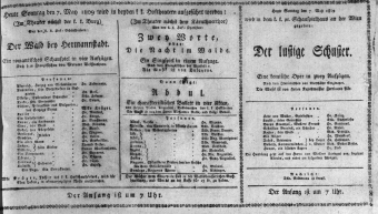 Theaterzettel (Oper und Burgtheater in Wien) 18090507 Seite: 1