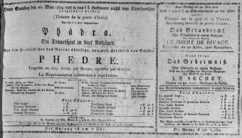 Theaterzettel (Oper und Burgtheater in Wien) 18090520 Seite: 1