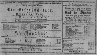 Theaterzettel (Oper und Burgtheater in Wien) 18090525 Seite: 1