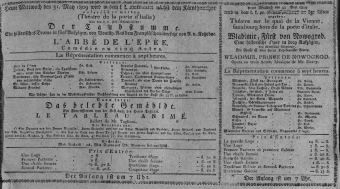 Theaterzettel (Oper und Burgtheater in Wien) 18090531 Seite: 1