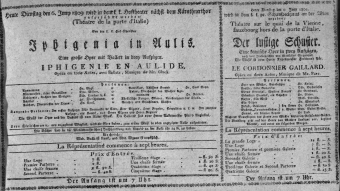 Theaterzettel (Oper und Burgtheater in Wien) 18090606 Seite: 1