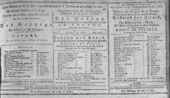 Theaterzettel (Oper und Burgtheater in Wien) 18090705 Seite: 1
