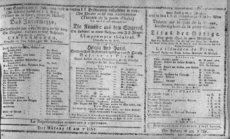 Theaterzettel (Oper und Burgtheater in Wien) 18090708 Seite: 1