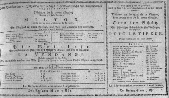Theaterzettel (Oper und Burgtheater in Wien) 18090711 Seite: 1