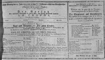Theaterzettel (Oper und Burgtheater in Wien) 18090724 Seite: 1