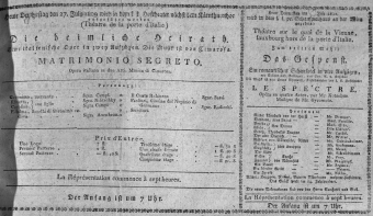 Theaterzettel (Oper und Burgtheater in Wien) 18090727 Seite: 1