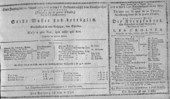 Theaterzettel (Oper und Burgtheater in Wien) 18090811 Seite: 1