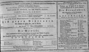 Theaterzettel (Oper und Burgtheater in Wien) 18090815 Seite: 1