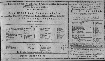 Theaterzettel (Oper und Burgtheater in Wien) 18090818 Seite: 1