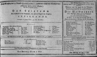 Theaterzettel (Oper und Burgtheater in Wien) 18090819 Seite: 1