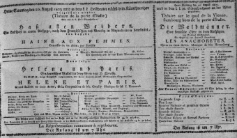 Theaterzettel (Oper und Burgtheater in Wien) 18090820 Seite: 1
