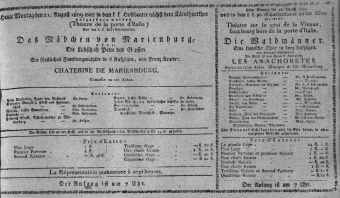 Theaterzettel (Oper und Burgtheater in Wien) 18090821 Seite: 1