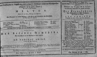 Theaterzettel (Oper und Burgtheater in Wien) 18090822 Seite: 1