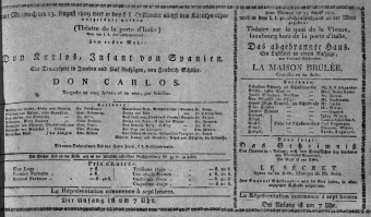 Theaterzettel (Oper und Burgtheater in Wien) 18090823 Seite: 1