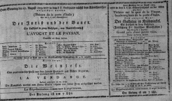 Theaterzettel (Oper und Burgtheater in Wien) 18090827 Seite: 1