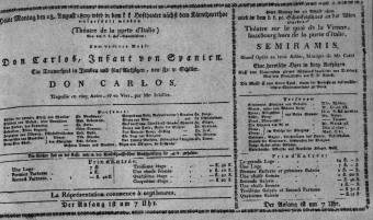 Theaterzettel (Oper und Burgtheater in Wien) 18090828 Seite: 1