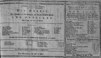 Theaterzettel (Oper und Burgtheater in Wien) 18090907 Seite: 1