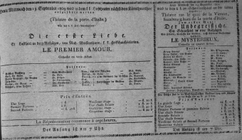 Theaterzettel (Oper und Burgtheater in Wien) 18090913 Seite: 1