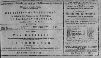 Theaterzettel (Oper und Burgtheater in Wien) 18090921 Seite: 1