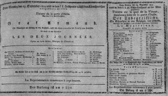 Theaterzettel (Oper und Burgtheater in Wien) 18090925 Seite: 1