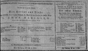 Theaterzettel (Oper und Burgtheater in Wien) 18091003 Seite: 1