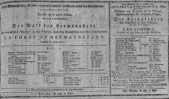 Theaterzettel (Oper und Burgtheater in Wien) 18091004 Seite: 1