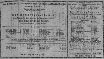 Theaterzettel (Oper und Burgtheater in Wien) 18091008 Seite: 1