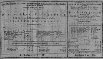 Theaterzettel (Oper und Burgtheater in Wien) 18091010 Seite: 1