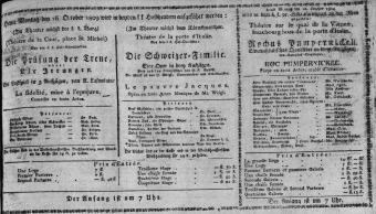 Theaterzettel (Oper und Burgtheater in Wien) 18091016 Seite: 1