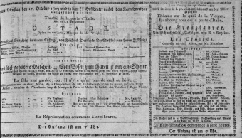 Theaterzettel (Oper und Burgtheater in Wien) 18091017 Seite: 1