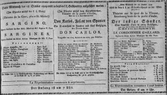 Theaterzettel (Oper und Burgtheater in Wien) 18091018 Seite: 1