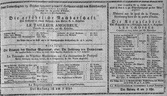 Theaterzettel (Oper und Burgtheater in Wien) 18091019 Seite: 1