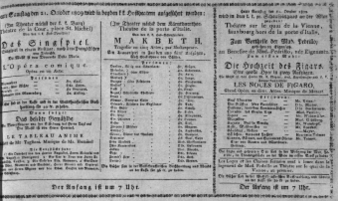 Theaterzettel (Oper und Burgtheater in Wien) 18091021 Seite: 1
