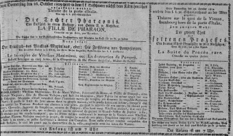 Theaterzettel (Oper und Burgtheater in Wien) 18091026 Seite: 1