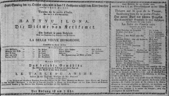 Theaterzettel (Oper und Burgtheater in Wien) 18091029 Seite: 1