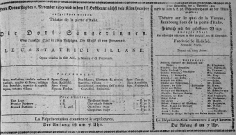 Theaterzettel (Oper und Burgtheater in Wien) 18091102 Seite: 1