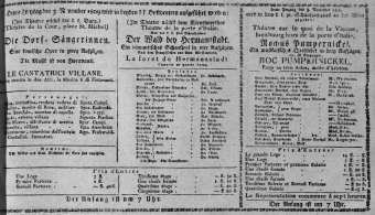 Theaterzettel (Oper und Burgtheater in Wien) 18091103 Seite: 1