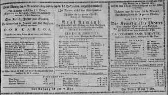 Theaterzettel (Oper und Burgtheater in Wien) 18091106 Seite: 1