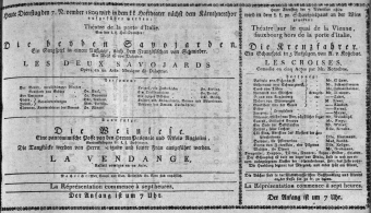 Theaterzettel (Oper und Burgtheater in Wien) 18091107 Seite: 1