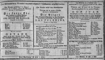 Theaterzettel (Oper und Burgtheater in Wien) 18091108 Seite: 1